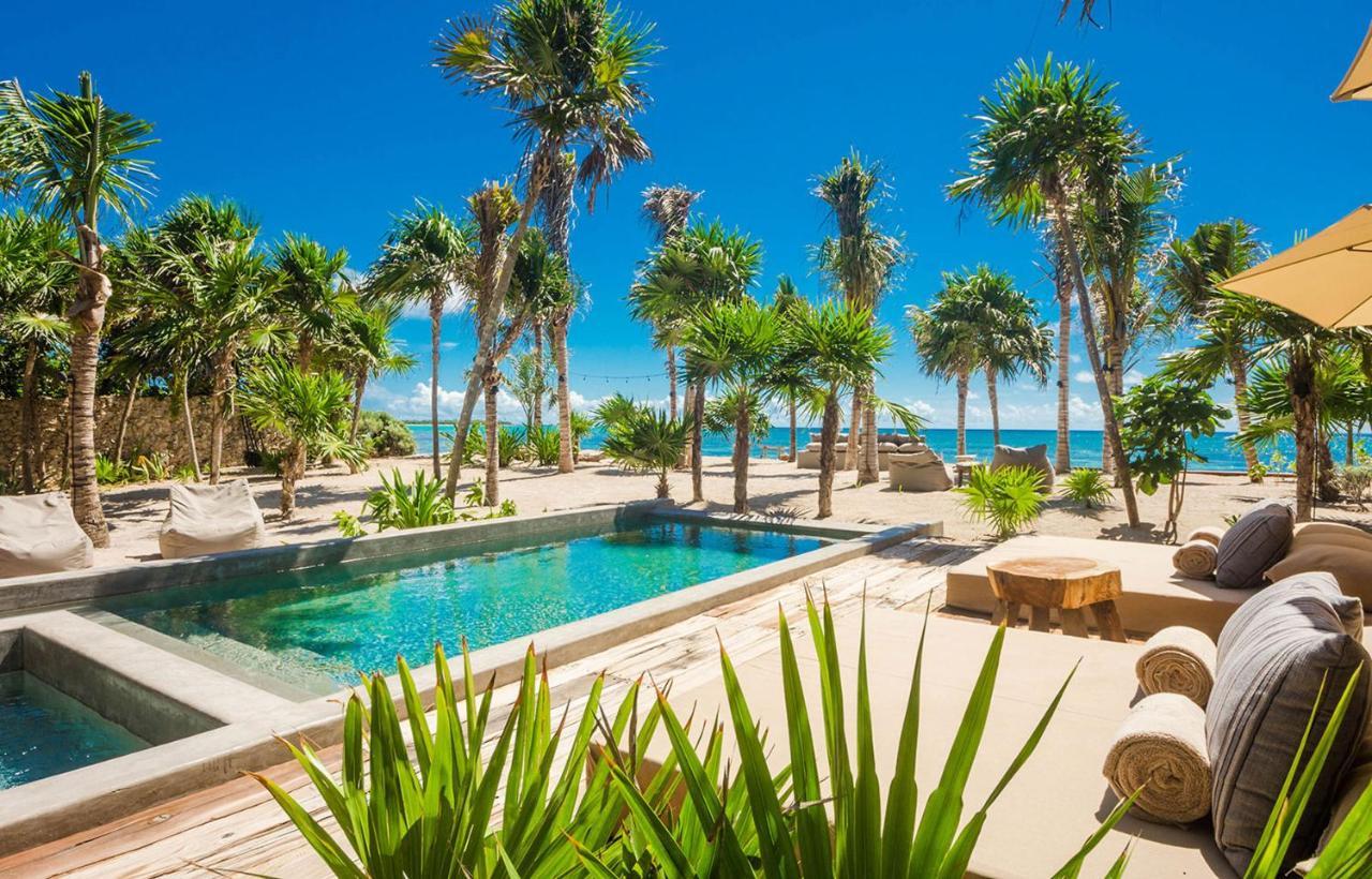 Beachfront Villa In Tankah Bay Тулум Экстерьер фото