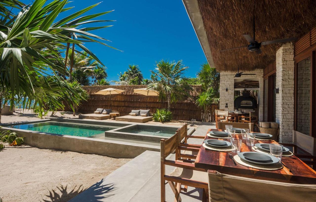 Beachfront Villa In Tankah Bay Тулум Экстерьер фото