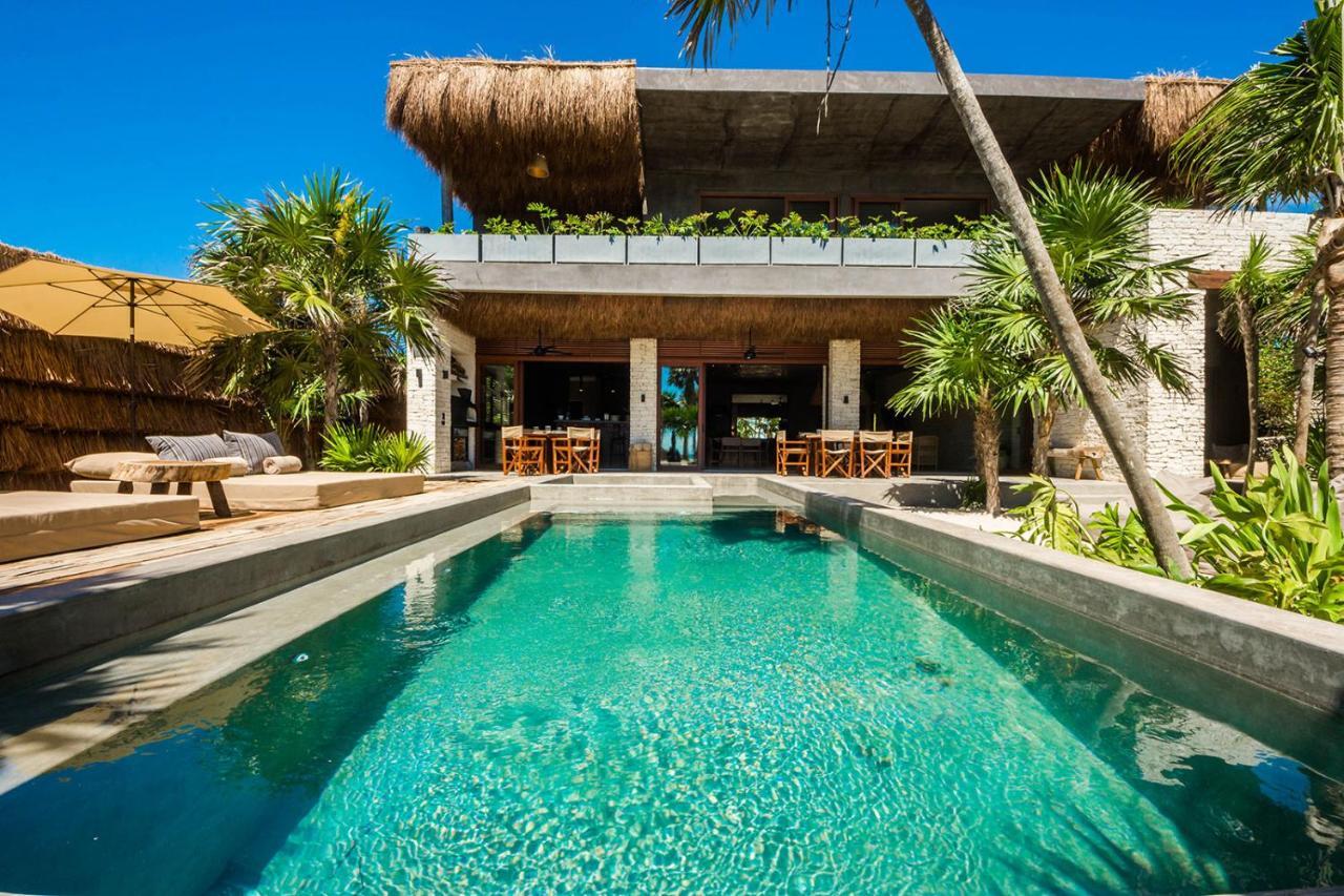 Beachfront Villa In Tankah Bay Тулум Экстерьер фото