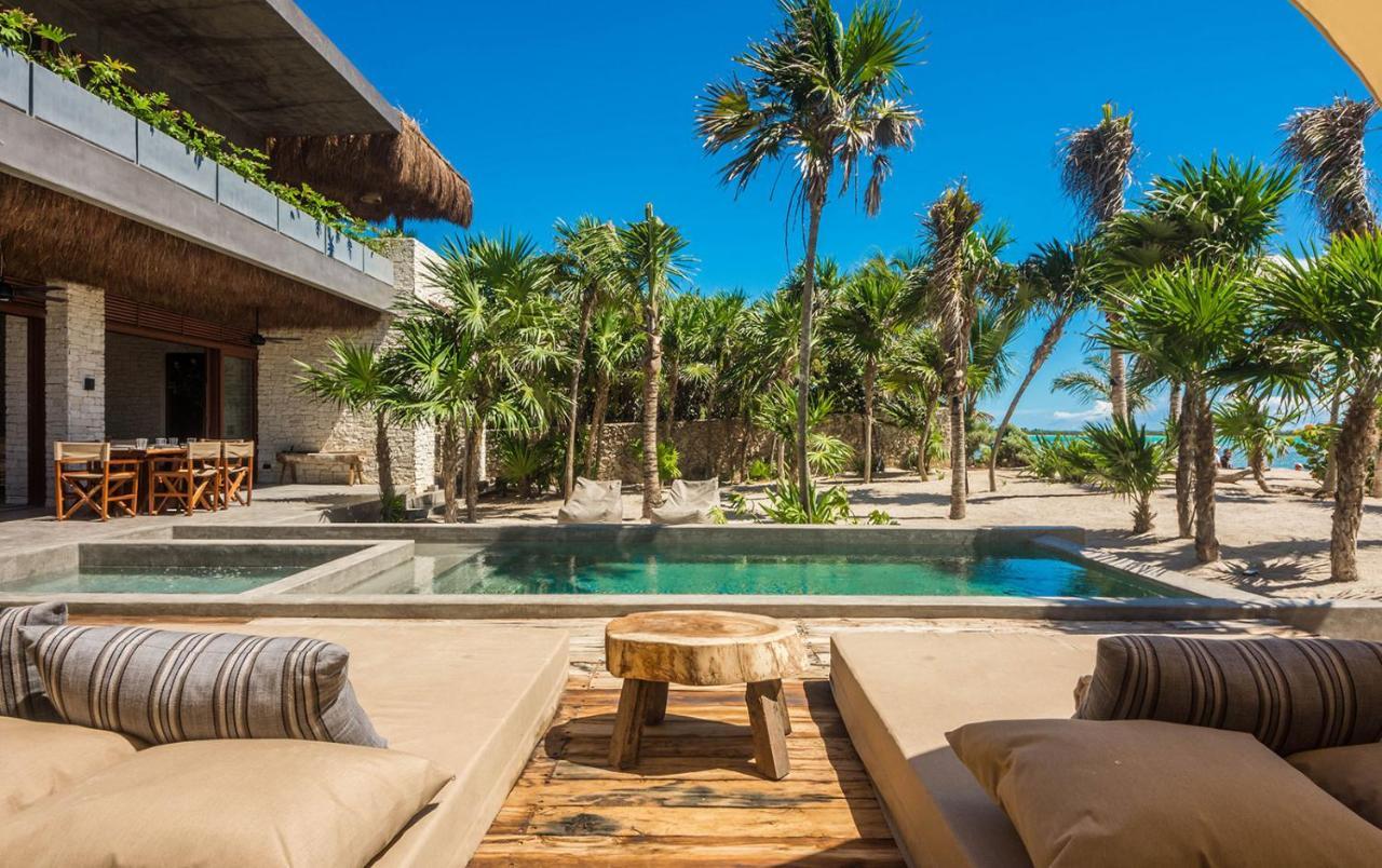 Beachfront Villa In Tankah Bay Тулум Экстерьер фото