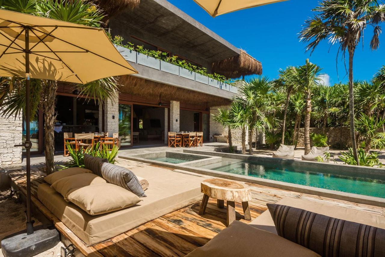 Beachfront Villa In Tankah Bay Тулум Экстерьер фото